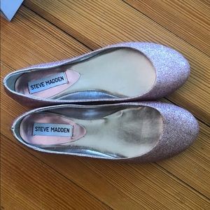 Steve Madden Heaven Pink Glitter ballet flats